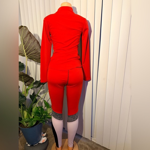 Glove Fit Red and Black Jumpsuit - Picture 2 of 5